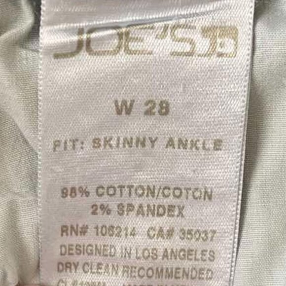 Joe's Jeans Mid-rise Skinny Ankle Raw Hem Stretch Size 28W - Picture 5 of 7